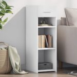 vidaXL Komoda biela 30x42,5x93 cm kompozitné drevo