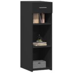 vidaXL Komoda čierna 30x42,5x93 cm kompozitné drevo – Obrázok 3