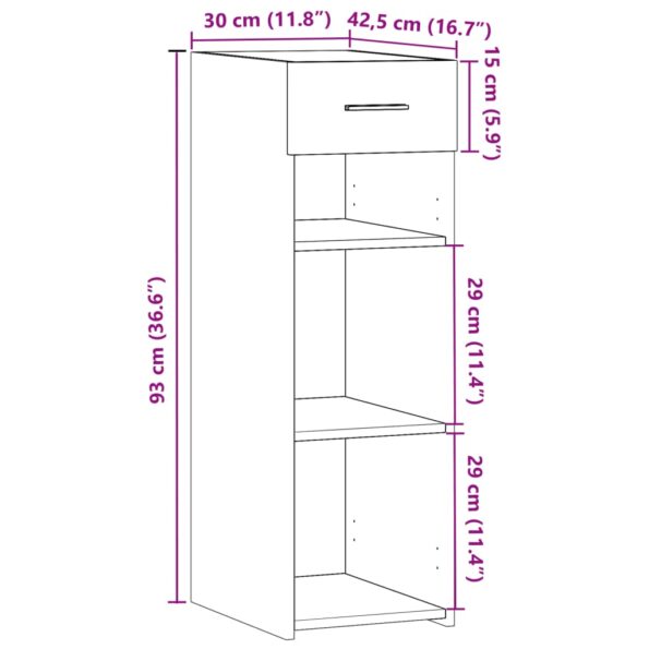 vidaXL Komoda čierna 30x42,5x93 cm kompozitné drevo – Obrázok 10