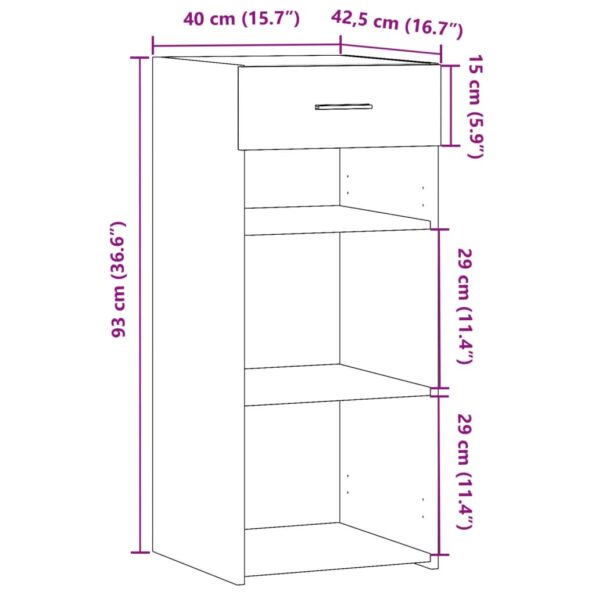 vidaXL Komoda dub sonoma 40x42,5x93 cm kompozitné drevo – Obrázok 10
