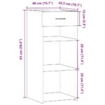 vidaXL Komoda dymový dub 40x42,5x93 cm kompozitné drevo – Obrázok 10