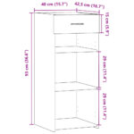 vidaXL Komoda sivá sonoma 40x42,5x93 cm kompozitné drevo – Obrázok 10