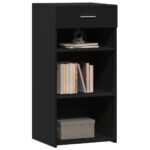 vidaXL Komoda čierna 45x42,5x93 cm kompozitné drevo – Obrázok 3