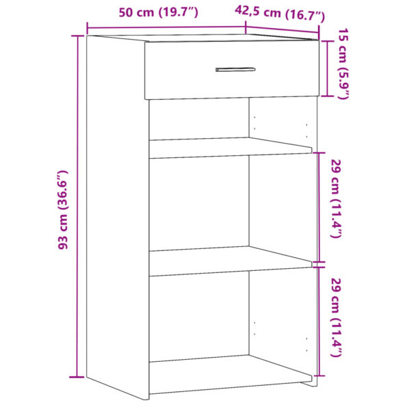 vidaXL Komoda dub sonoma 50x42,5x93 cm spracované drevo – Obrázok 10