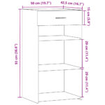 vidaXL Komoda, tmavý dub 50x42,5x93 cm kompozitné drevo – Obrázok 10