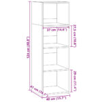 vidaXL Vysoká skrinka dub sonoma 40x41x124 cm kompozitné drevo – Obrázok 9