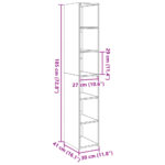 vidaXL Vysoká skrinka betónovosivá 30x41x185 cm kompozitné drevo – Obrázok 9