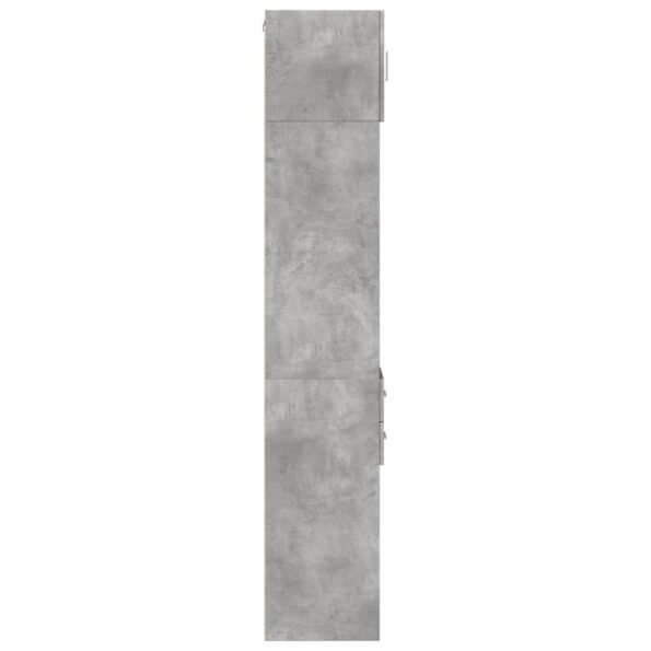 vidaXL Úzka úložná skrinka betónová 30x42,5x225 cm kompozitné drevo – Obrázok 7