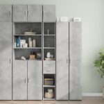 vidaXL Úzka úložná skrinka betónová 30x42,5x225 cm kompozitné drevo