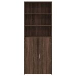 vidaXL Vysoká skrinka hnedý dub 70x42,5x185 cm kompozitné drevo – Obrázok 4