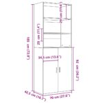 vidaXL Vysoká skrinka hnedý dub 70x42,5x185 cm kompozitné drevo – Obrázok 9