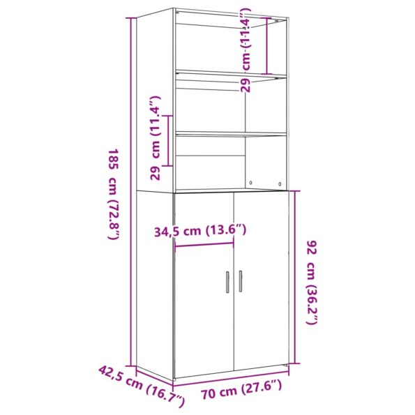 VXL8721102654664_g_en_hd_7.jpg vidaXL Vysoká skrinka hnedý dub 70x42,5x185 cm kompozitné drevo – Obrázok 9