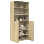vidaXL Vysoká skrinka dub sonoma 80x42,5x185 cm kompozitné drevo – Obrázok 3