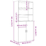 vidaXL Vysoká skrinka dub sonoma 80x42,5x185 cm kompozitné drevo – Obrázok 9