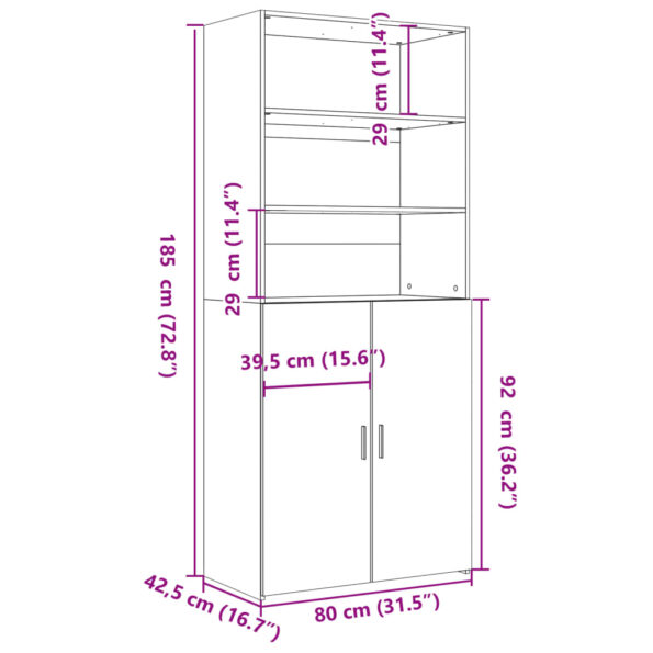 VXL8721102654695_g_en_hd_7.jpg vidaXL Vysoká skrinka dub sonoma 80x42,5x185 cm kompozitné drevo – Obrázok 9