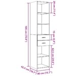 vidaXL Vysoká skrinka, sivá sonoma 40x42,5x185 cm, kompozitné drevo – Obrázok 9