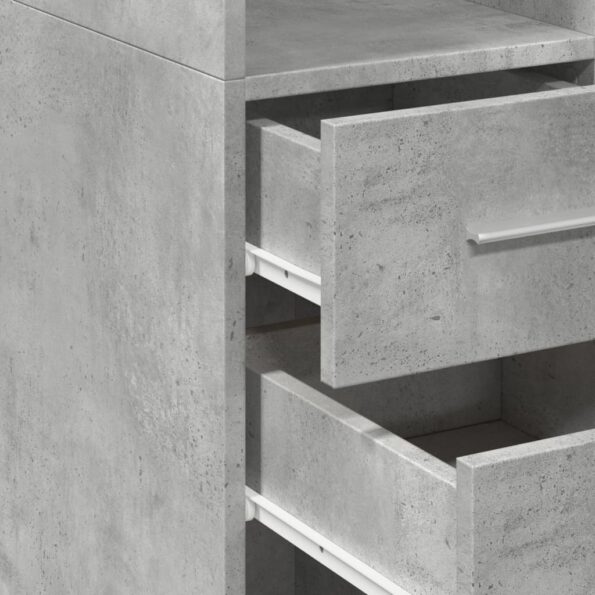 vidaXL Vysoká skrinka, betónovo sivá 50x42,5x185 cm, kompozitné drevo – Obrázok 7