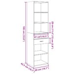 vidaXL Vysoká skrinka, betónovo sivá 50x42,5x185 cm, kompozitné drevo – Obrázok 9