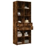 vidaXL Vysoká skrinka dymový dub 70x42,5x185 cm kompozitné drevo – Obrázok 3