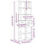 vidaXL Vysoká skrinka dymový dub 70x42,5x185 cm kompozitné drevo – Obrázok 9