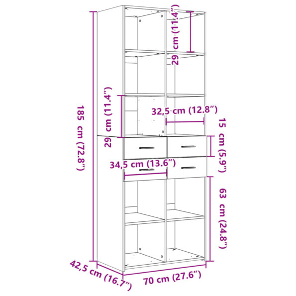 VXL8721102655555_g_en_hd_7.jpg vidaXL Vysoká skrinka dymový dub 70x42,5x185 cm kompozitné drevo – Obrázok 9