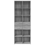 vidaXL Vysoká skrinka sivá sonoma 70x42,5x185 cm kompozitné drevo – Obrázok 4