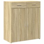 vidaXL Komoda, dub sonoma 80x42,5x93 cm, kompozitné drevo – Obrázok 2