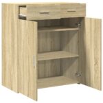 vidaXL Komoda, dub sonoma 80x42,5x93 cm, kompozitné drevo – Obrázok 7