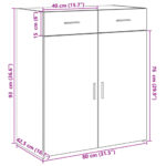 vidaXL Komoda, dub sonoma 80x42,5x93 cm, kompozitné drevo – Obrázok 10