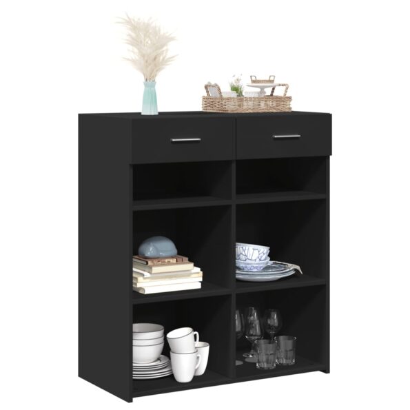 vidaXL Komoda, čierna 80x42,5x93 cm, kompozitné drevo – Obrázok 3