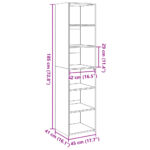 vidaXL Vysoká skrinka dymový dub 45x41x185 cm kompozitné drevo – Obrázok 9