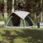 vidaXL Kempingový stan chatka 4 osoby zelený vodoodolný – Obrázok 4