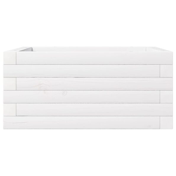 vidaXL Záhradný kvetináč biely 50x50x23 cm borovicový masív – Obrázok 5