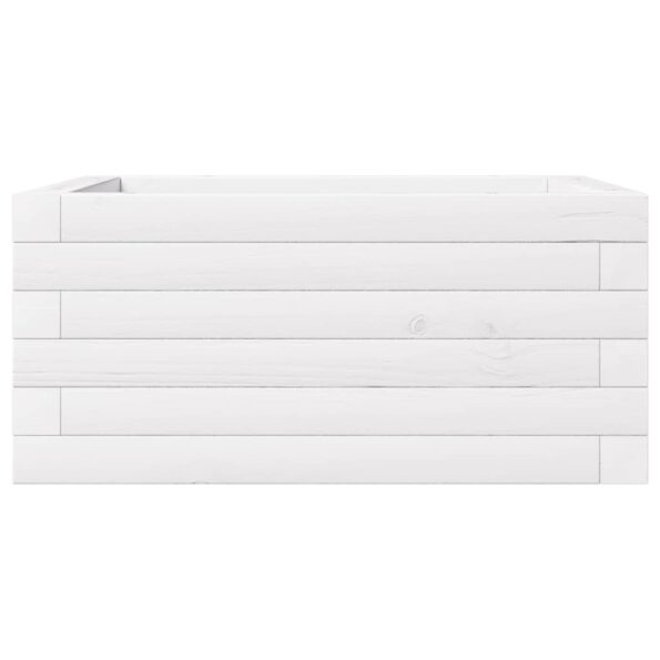 vidaXL Záhradný kvetináč biely 50x50x23 cm borovicový masív – Obrázok 6