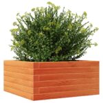 vidaXL Záhradný kvetináč voskovohnedý 50x50x23 cm masívna borovica – Obrázok 4