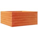 vidaXL Záhradný kvetináč voskovohnedý 50x50x23 cm masívna borovica – Obrázok 7