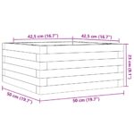 vidaXL Záhradný kvetináč voskovohnedý 50x50x23 cm masívna borovica – Obrázok 10