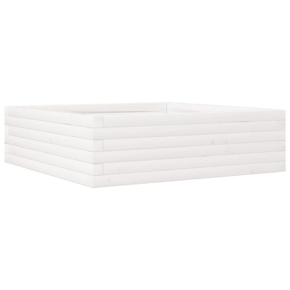 vidaXL Záhradný kvetináč biely 80x80x23 cm borovicový masív – Obrázok 2