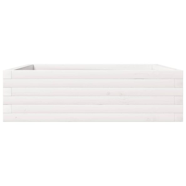 vidaXL Záhradný kvetináč biely 80x80x23 cm borovicový masív – Obrázok 6