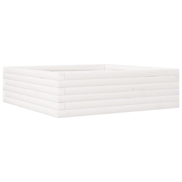 vidaXL Záhradný kvetináč biely 80x80x23 cm borovicový masív – Obrázok 7