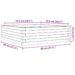 vidaXL Záhradný kvetináč biely 80x80x23 cm borovicový masív – Obrázok 10
