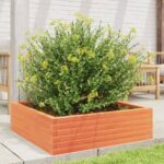 vidaXL Záhradný kvetináč voskovohnedý 80x80x23 cm masívna borovica – Obrázok 3