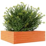 vidaXL Záhradný kvetináč voskovohnedý 80x80x23 cm masívna borovica – Obrázok 4