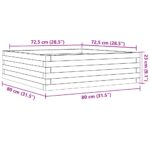 vidaXL Záhradný kvetináč voskovohnedý 80x80x23 cm masívna borovica – Obrázok 10