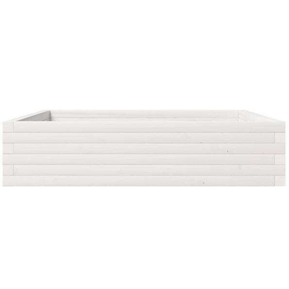 vidaXL Záhradný kvetináč biely 100x100x23 cm borovicový masív – Obrázok 5