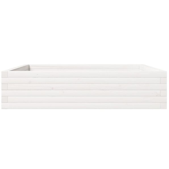 vidaXL Záhradný kvetináč biely 100x100x23 cm borovicový masív – Obrázok 6