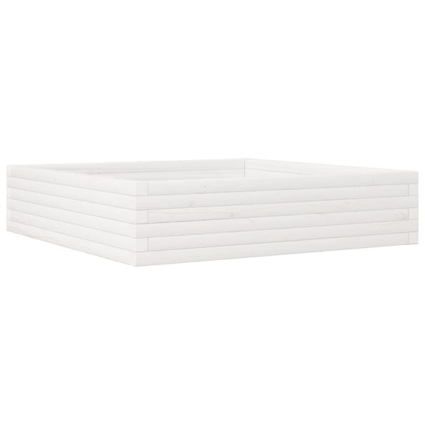 vidaXL Záhradný kvetináč biely 100x100x23 cm borovicový masív – Obrázok 7