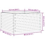 vidaXL Záhradný kvetináč voskovohnedý 80x80x45,5 cm masívna borovica – Obrázok 10
