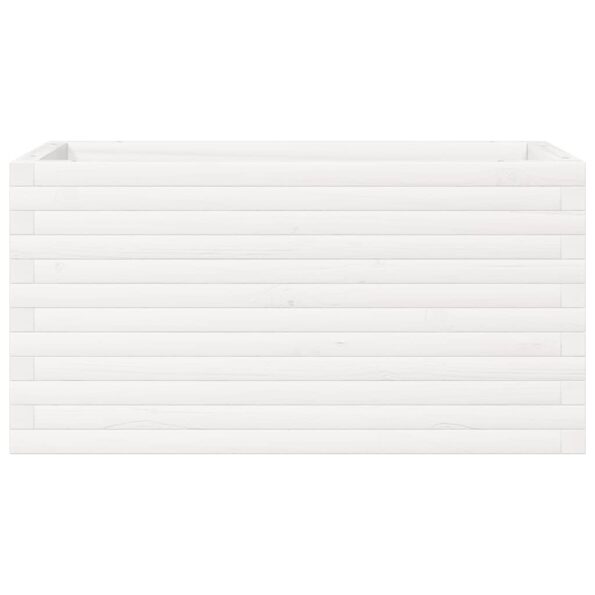 vidaXL Záhradný kvetináč biely 90x40x45,5 cm masívna borovica – Obrázok 5