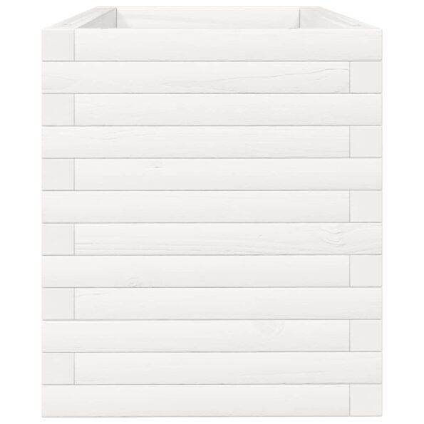 vidaXL Záhradný kvetináč biely 90x40x45,5 cm masívna borovica – Obrázok 6